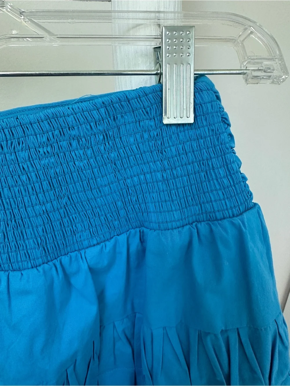 Ramy Brook Kimmy Skirt Vibrant Turquoise Tiered Skater Mini Skirt Size Medium